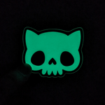 Load image into Gallery viewer, Cartoon Cat Skull Glow Sticker
