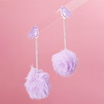 Load image into Gallery viewer, Skeleton Hand Pom Pom Earrings
