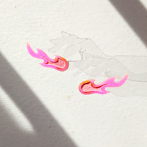 Flame ear crawler earrings