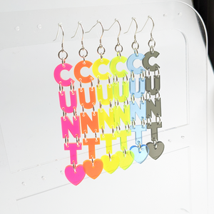 CUNT earrings - Fluorescent/Translucent