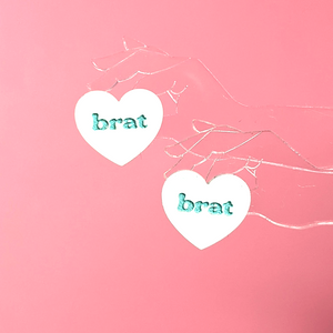 Bimbo Confrontation Heart Earrings