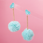 Load image into Gallery viewer, Skeleton Hand Pom Pom Earrings
