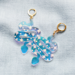Load image into Gallery viewer, Iridescent Starry Snake Pendant earrings
