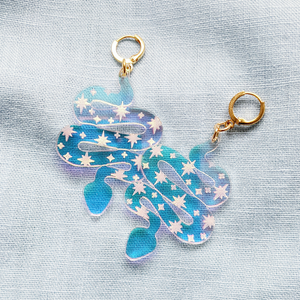 Iridescent Starry Snake Pendant earrings