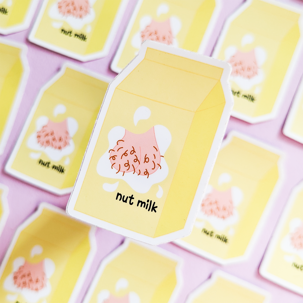 Nut Milk Funny Vinyl Sticker