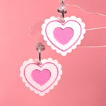 Load image into Gallery viewer, Bimbo Heart Doily Earrings
