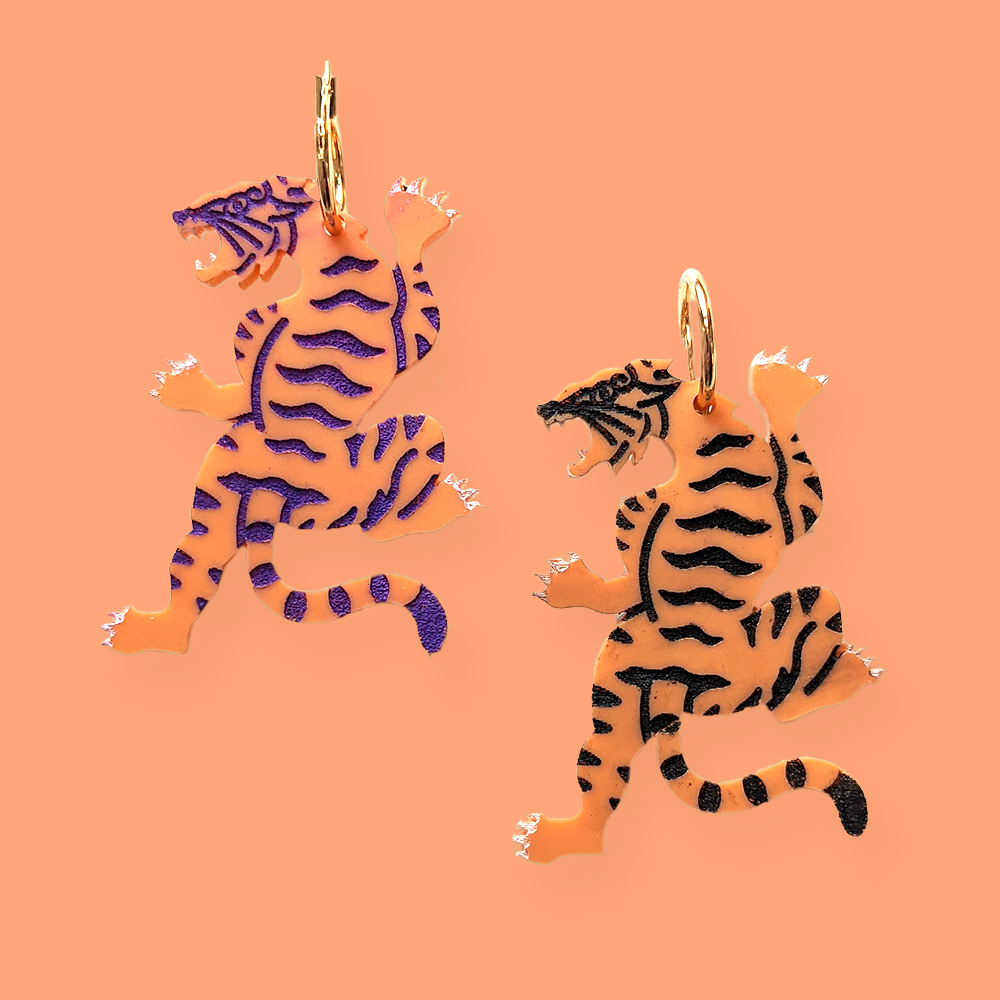 Tiger Tattoo earrings