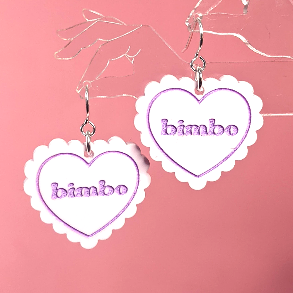 Bimbo Heart Doily Earrings