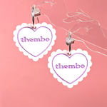 Load image into Gallery viewer, Bimbo Heart Doily Earrings
