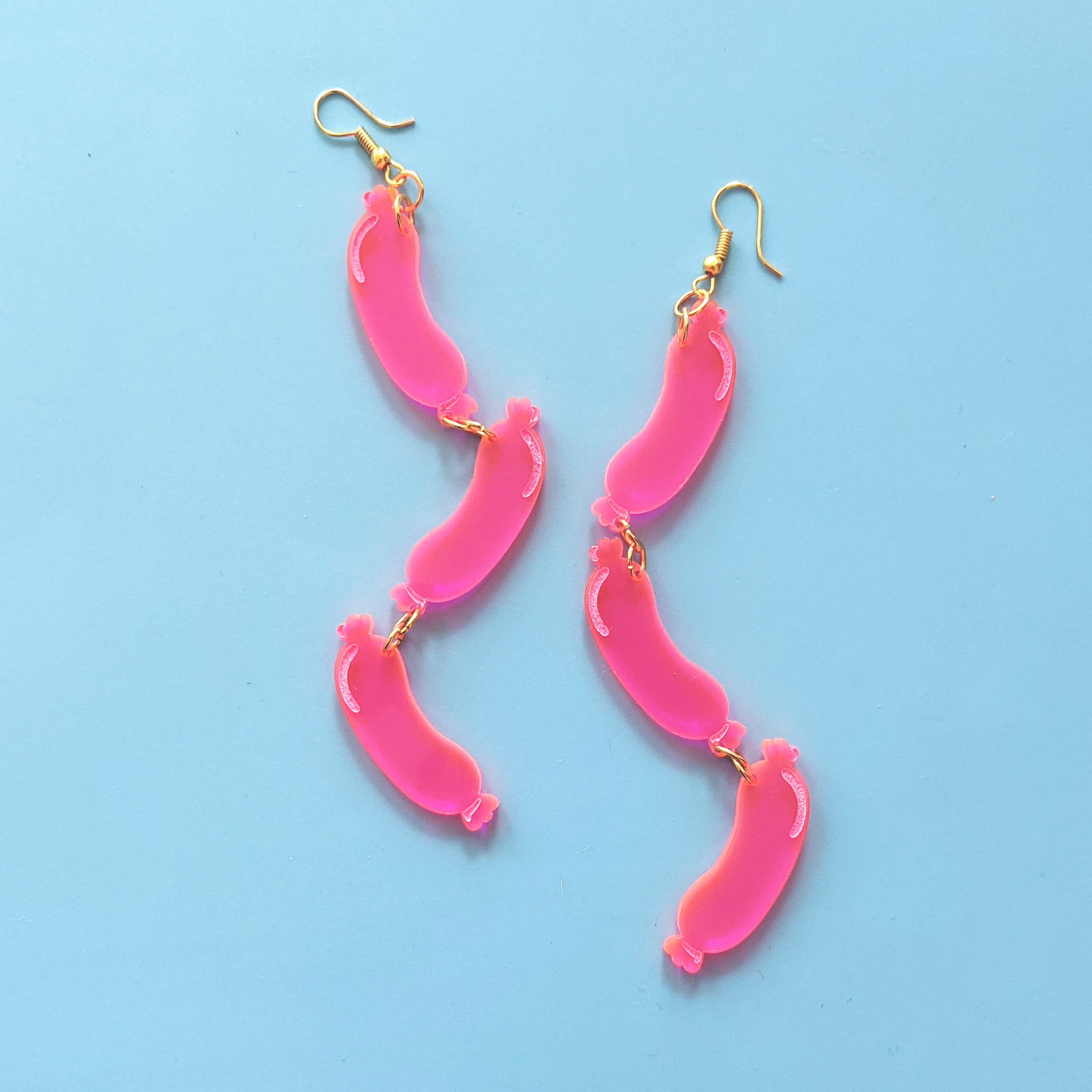 Sausage earrings - Fluorescent