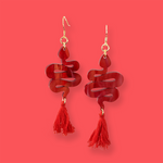 Load image into Gallery viewer, Starry Snake Tassel earrings
