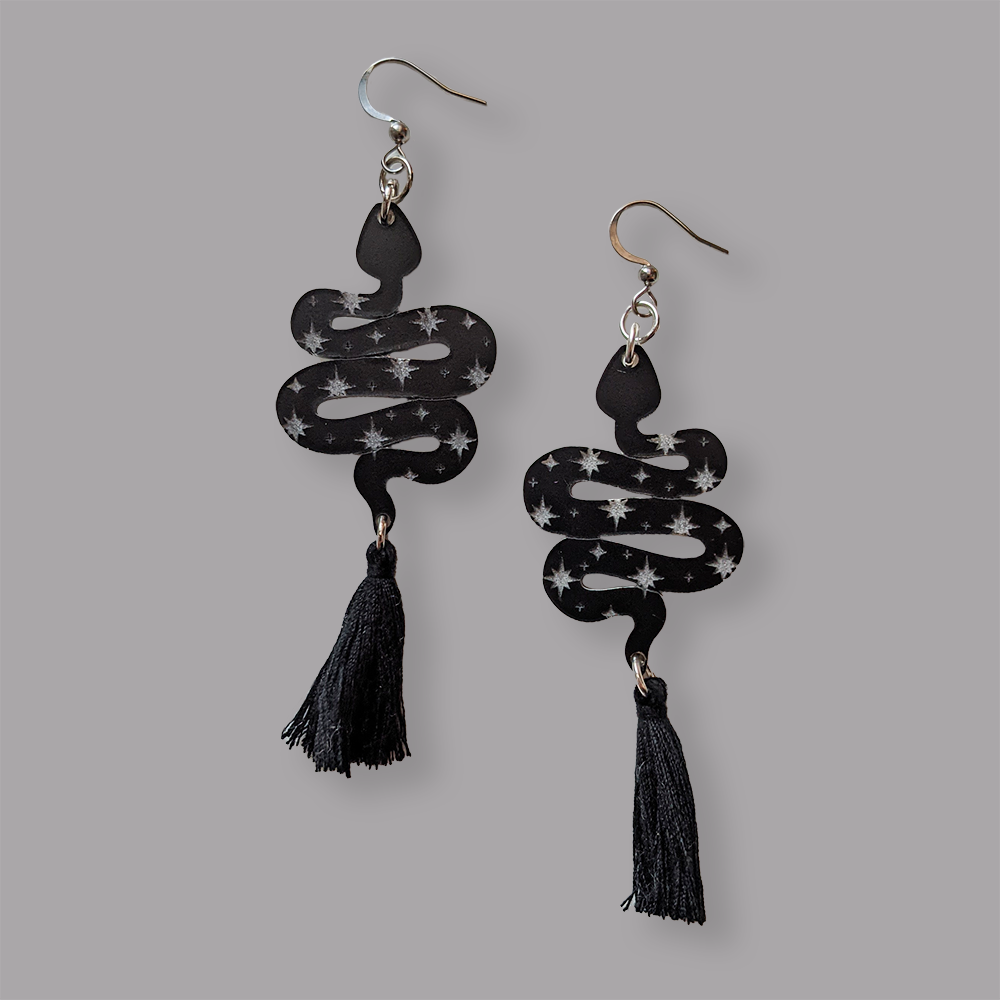 Starry Snake Tassel earrings