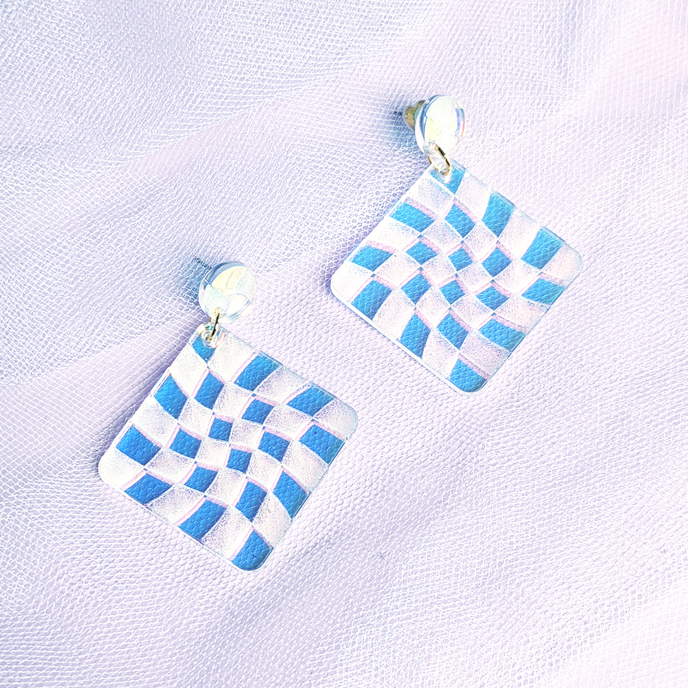 Twist Checkerboard Earrings