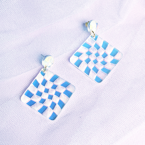 Twist Checkerboard Earrings